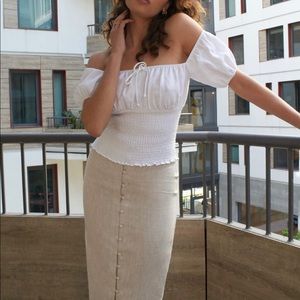 Reformation Fredo Linen Pencil Skirt